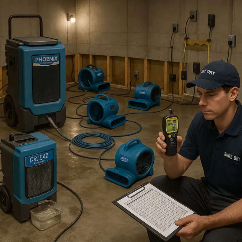 Structural Drying and Dehumidification process in Grill, PA